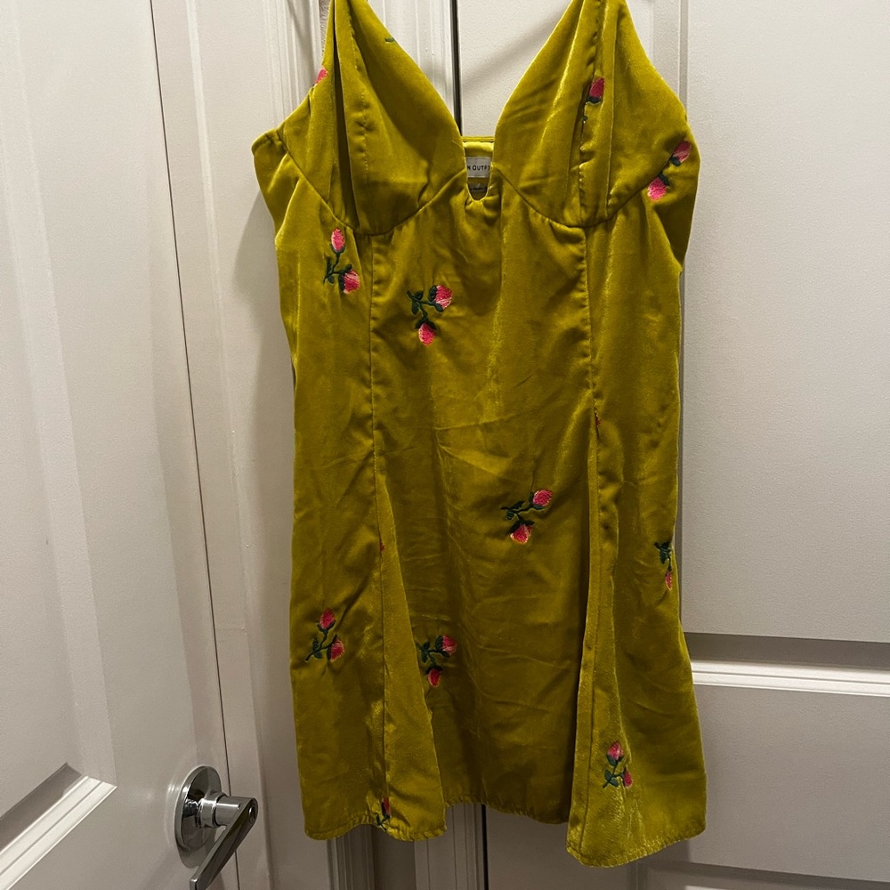 Velvet Lime green urban outfitters mini dress